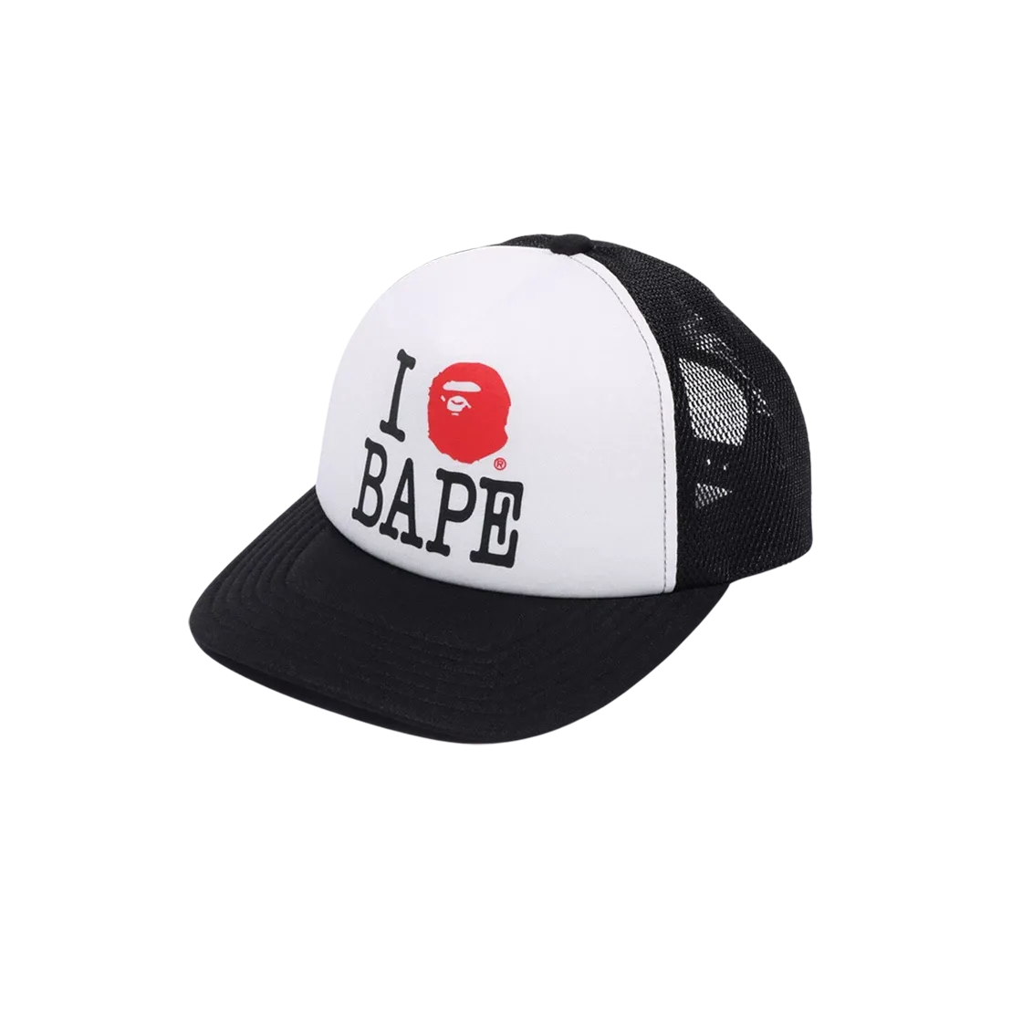 NEW BAPE I LOVE BAPE WHITE BLACK MESH CAP