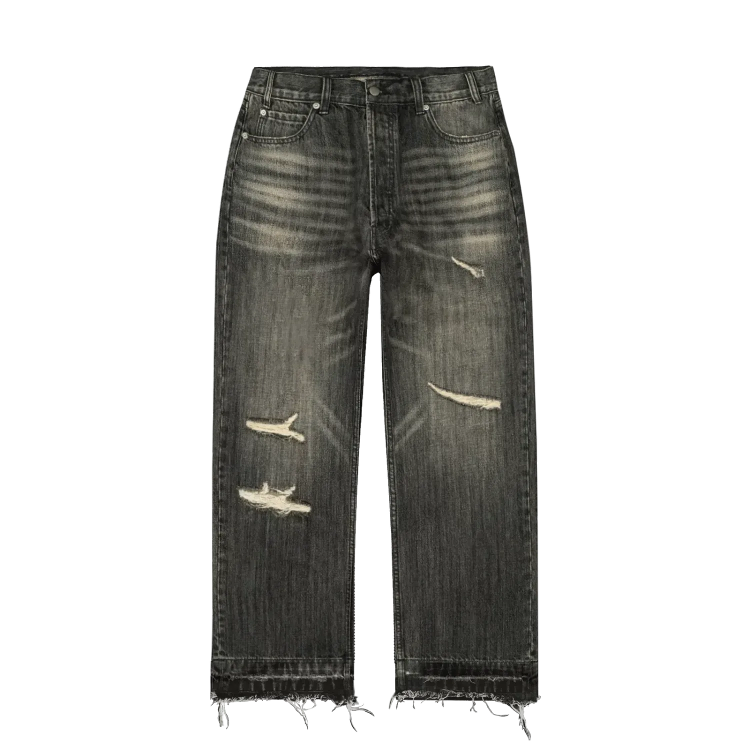 NEW BRAVEST STUDIOS THRASHED JEANS VINTAGE BLACK