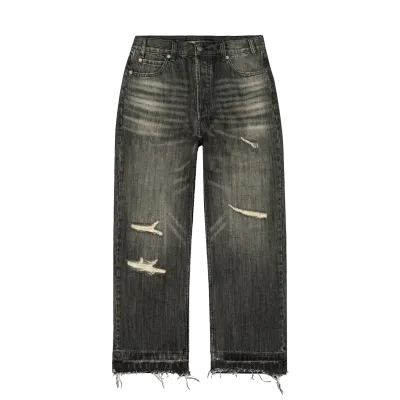 NEW BRAVEST STUDIOS THRASHED JEANS VINTAGE BLACK