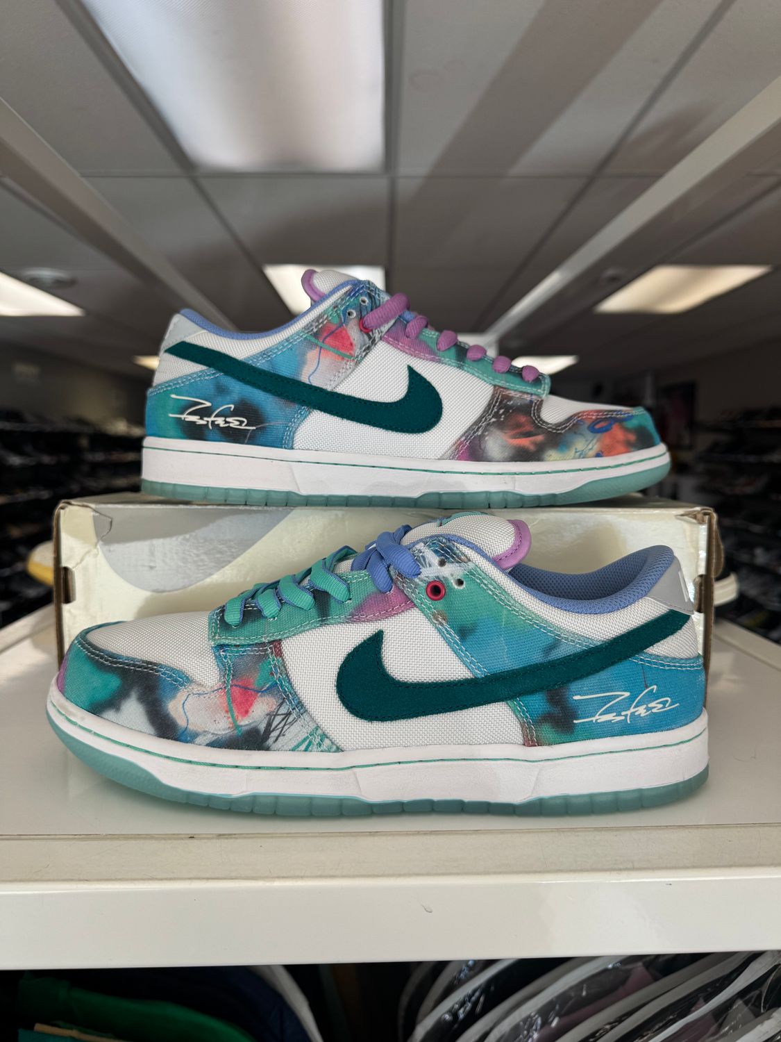 PO NIKE SB DUNK LOW FUTURA LABORATORIES BLEACHED AQUA SIZE 10