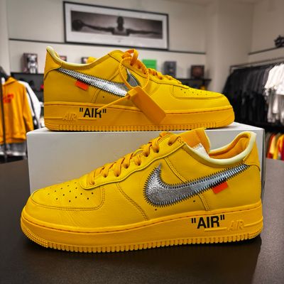 PO BC NIKE OFF-WHITE AIR FORCE 1 ICA UNIVERSITY GOLD SIZE 10.5