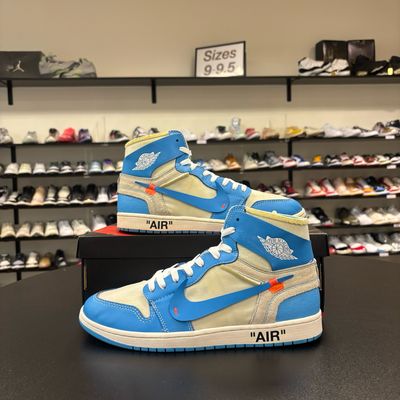 PO AIR JORDAN 1 OFF WHITE UNIVERSITY BLUE SIZE 11.5