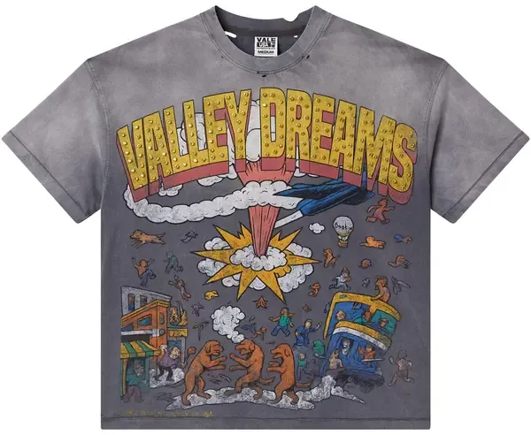 VALE FADED CHAOS BLING TEE GREY