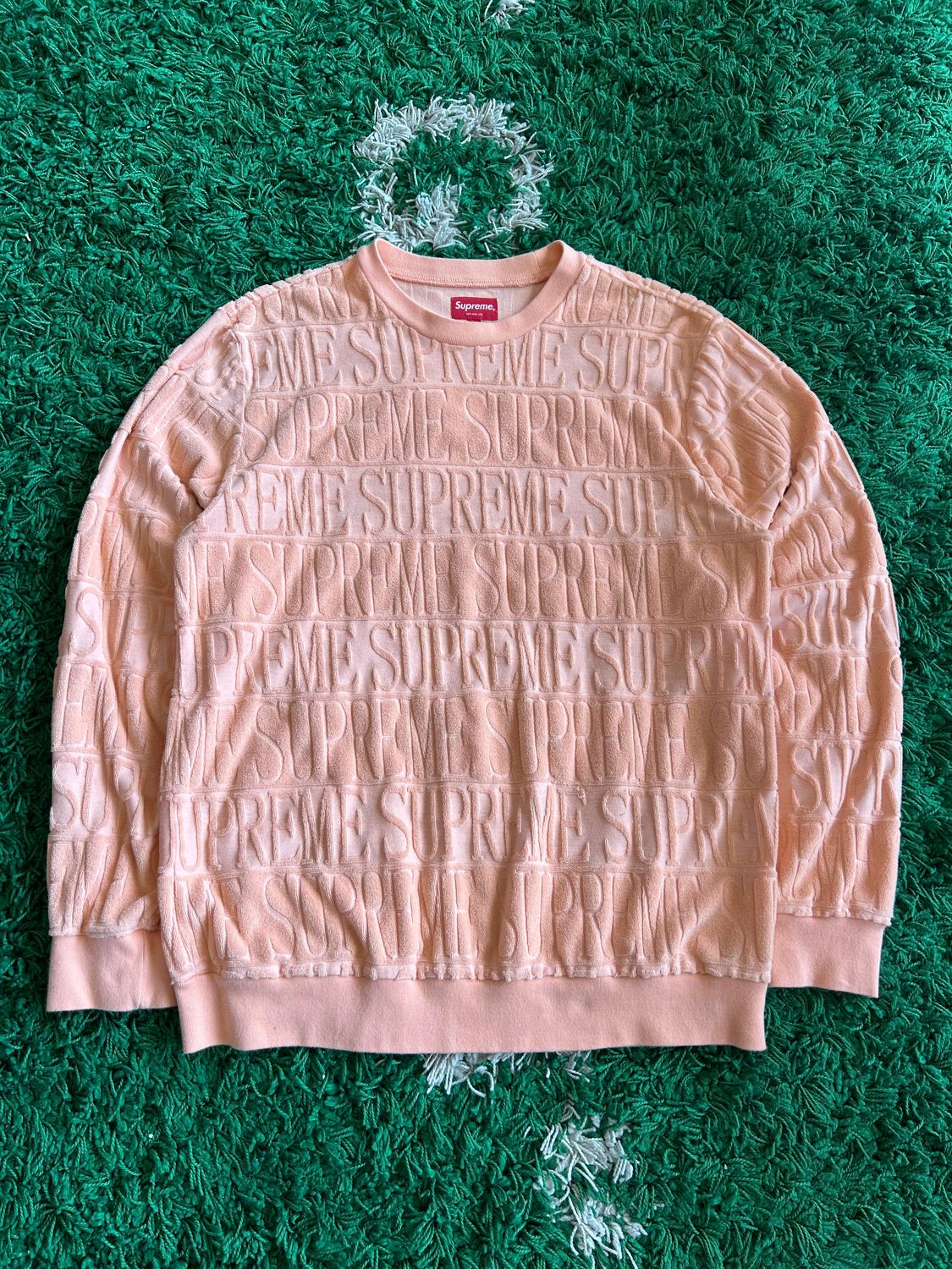 PO SUPREME LOGO STRIPE PEACH LONG/SLEEVE SIZE M