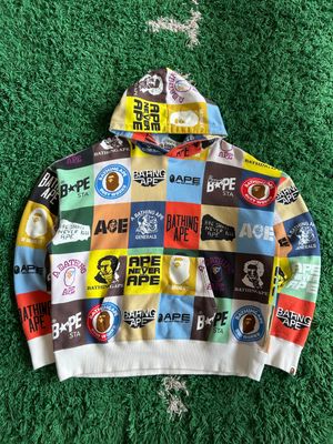 PO BAPE CLASSIC LOGO LOOSE FIT PULLOVER HOODIE SIZE L