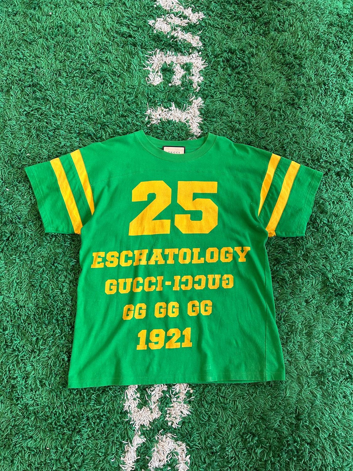 PO GUCCI 2021 1921 ESCHATOLOGY TEE OVERSIZED GREEN SIZE XS