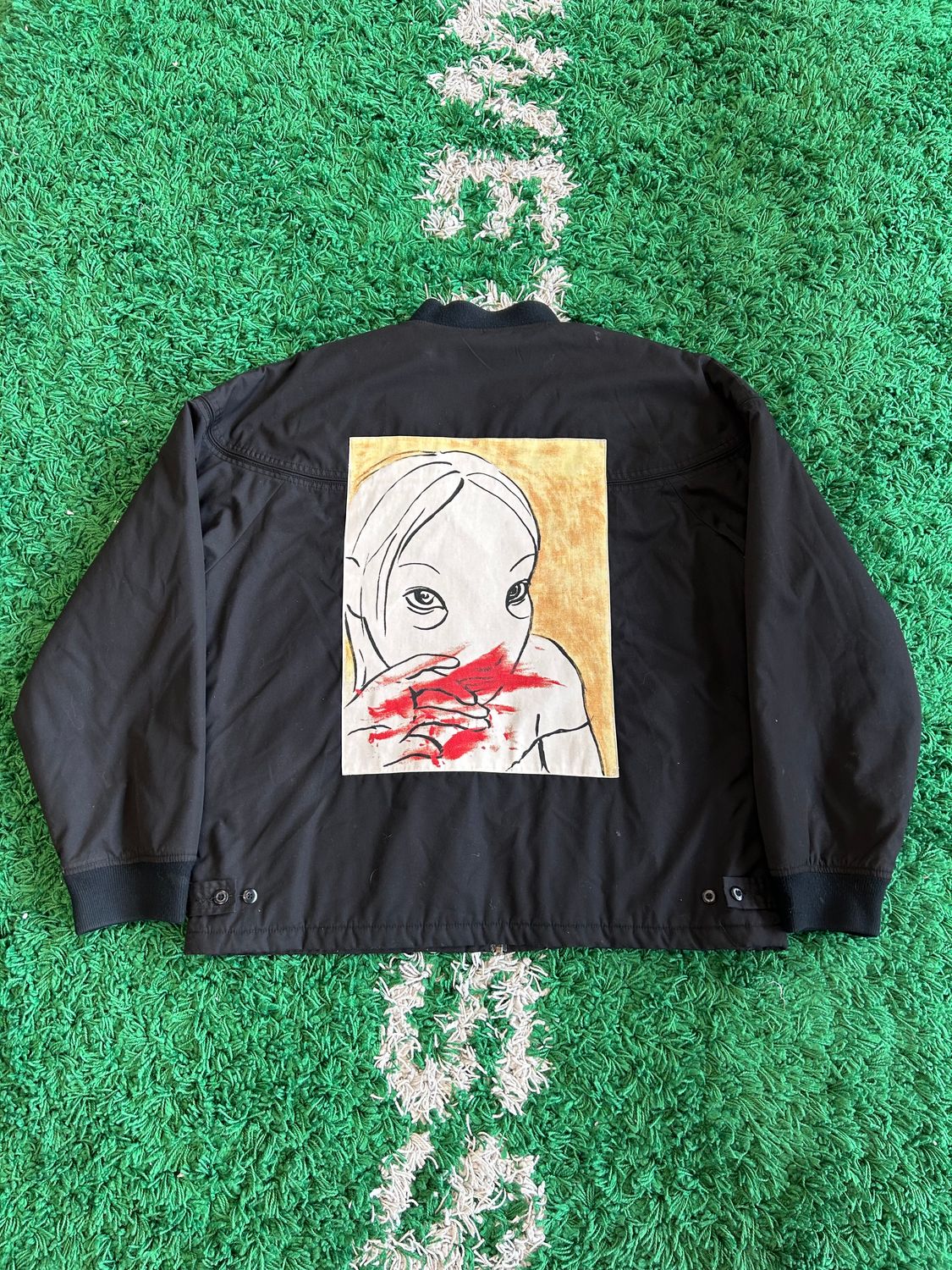 PO SUPREME X RITA ACKERMANN MUGSHOT WORK CREW JACKET SIZE XL