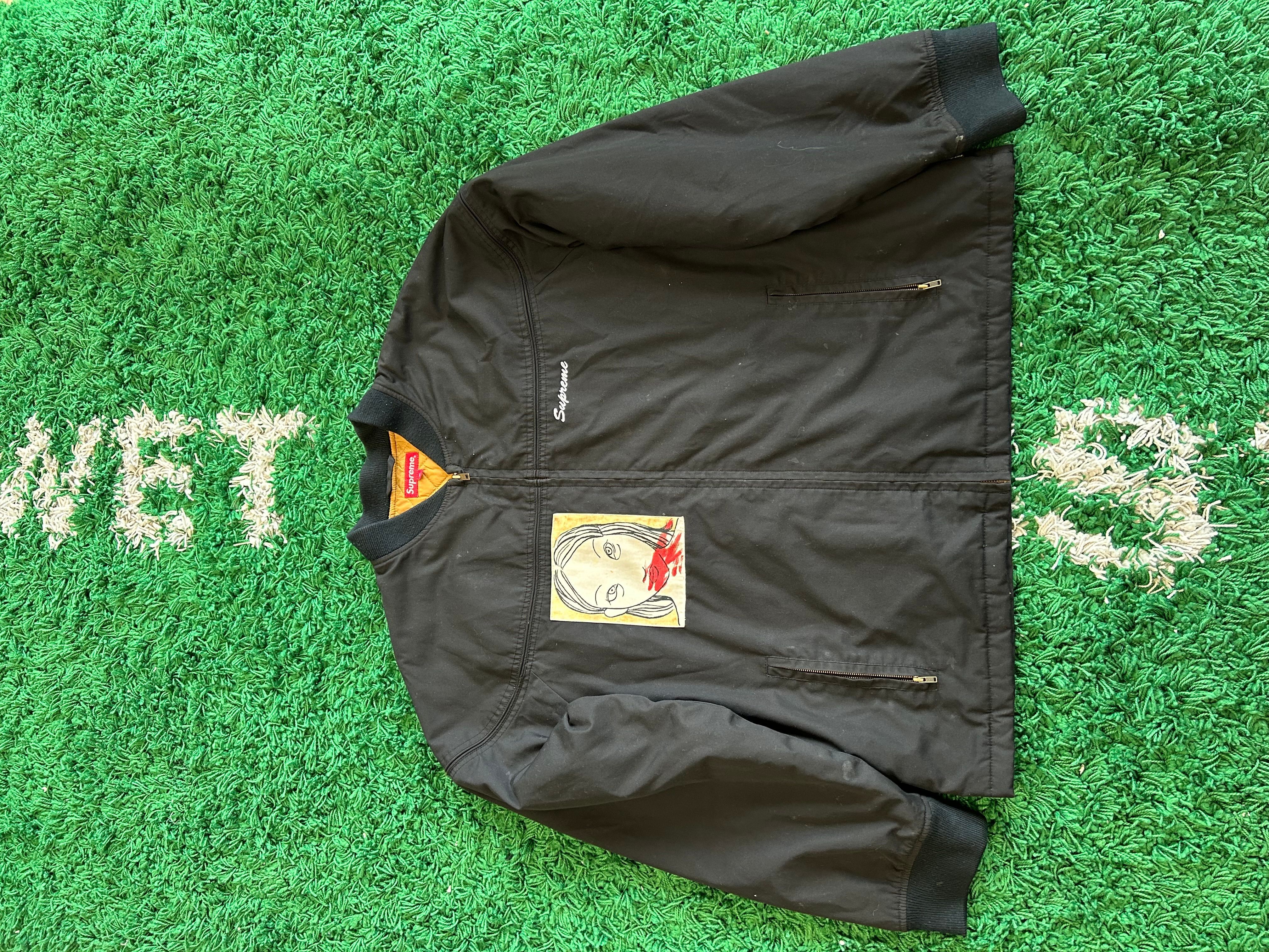 PO SUPREME X RITA ACKERMANN MUGSHOT WORK CREW JACKET SIZE XL