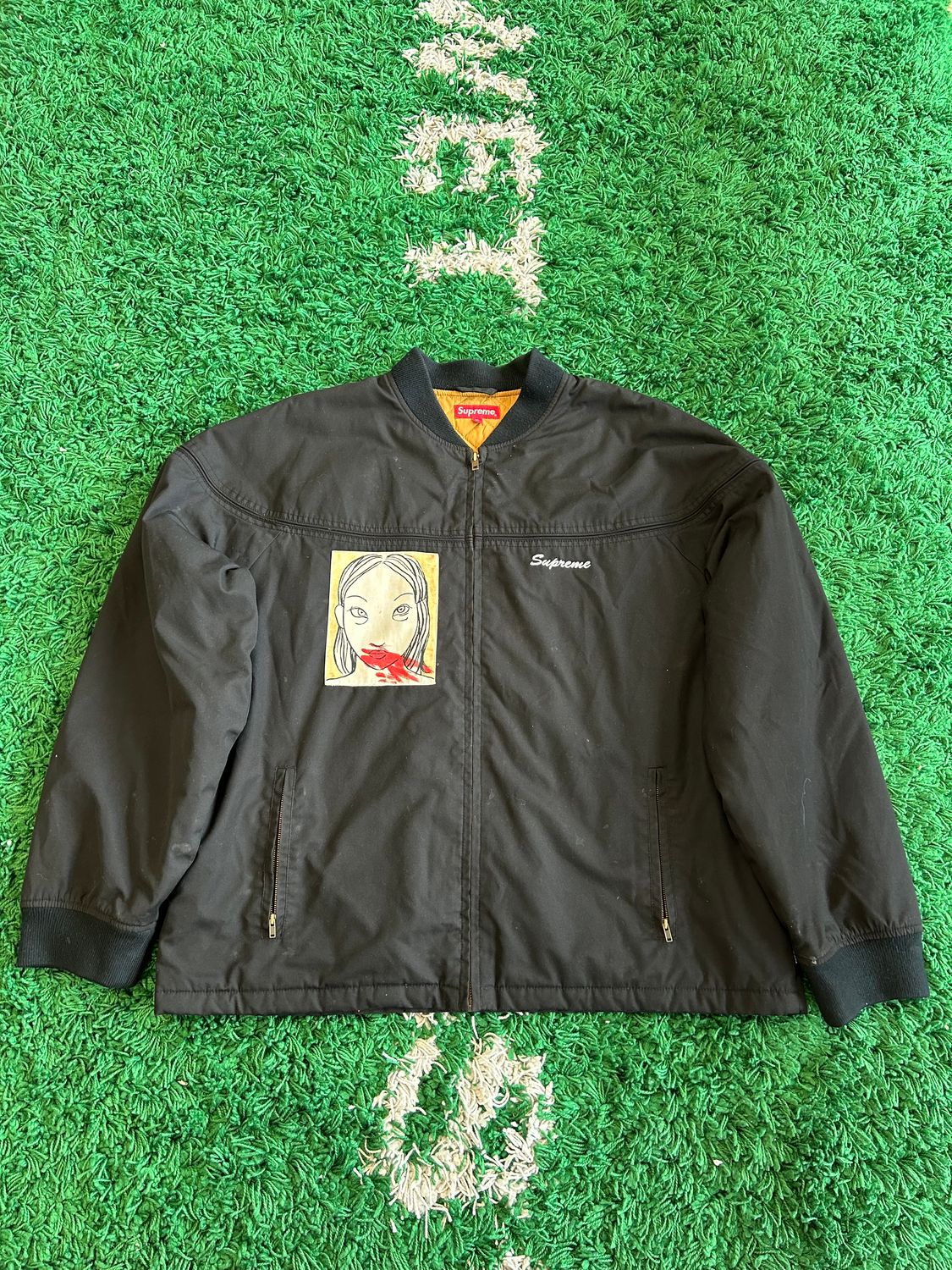 PO SUPREME X RITA ACKERMANN MUGSHOT WORK CREW JACKET SIZE XL