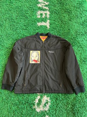 PO SUPREME X RITA ACKERMANN MUGSHOT WORK CREW JACKET SIZE XL