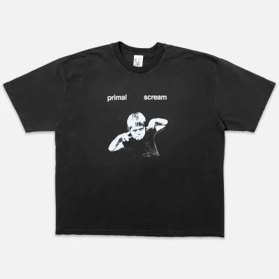 BASKETCASE GALLERY PRIMAL SCREAM TEE VINTAGE BLACK
