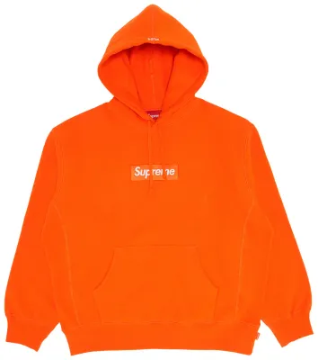 NEW SUPREME BOX LOGO HOODIE DARK ORANGE (FW24) SIZE S