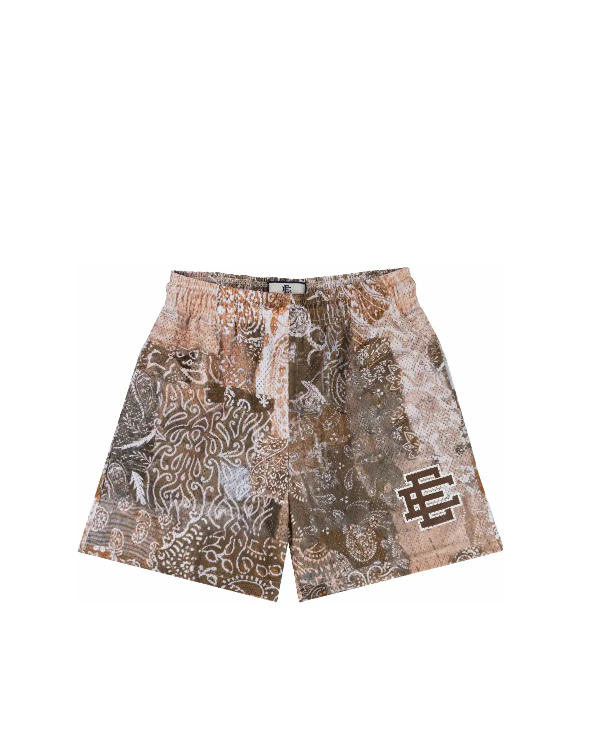 NEW ERIC EMANUEL EE BASIC SHORTS BROWN BANDANA SIZE XL