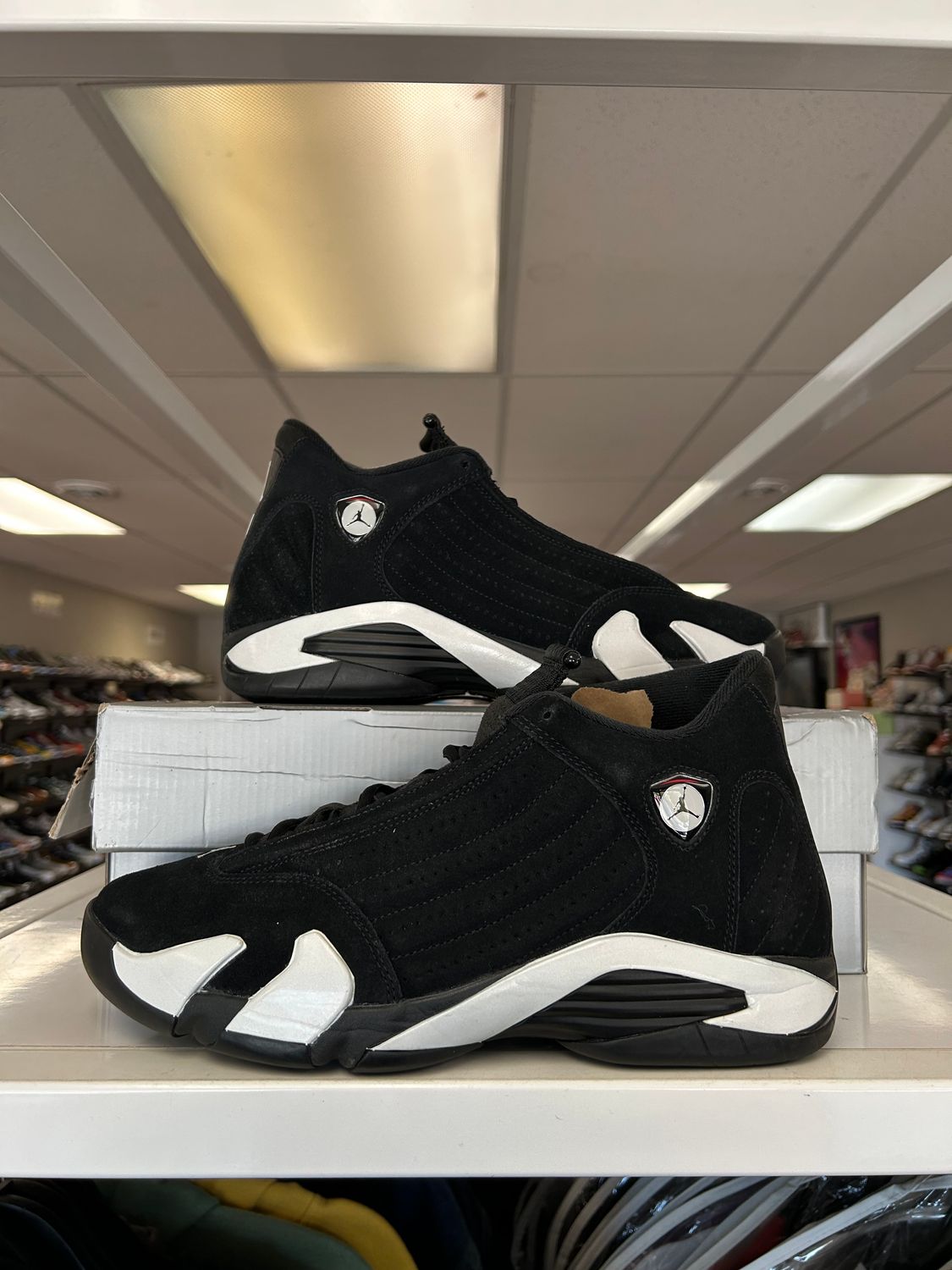 PO AIR JORDAN 14 RETRO BLACK WHITE SIZE 10