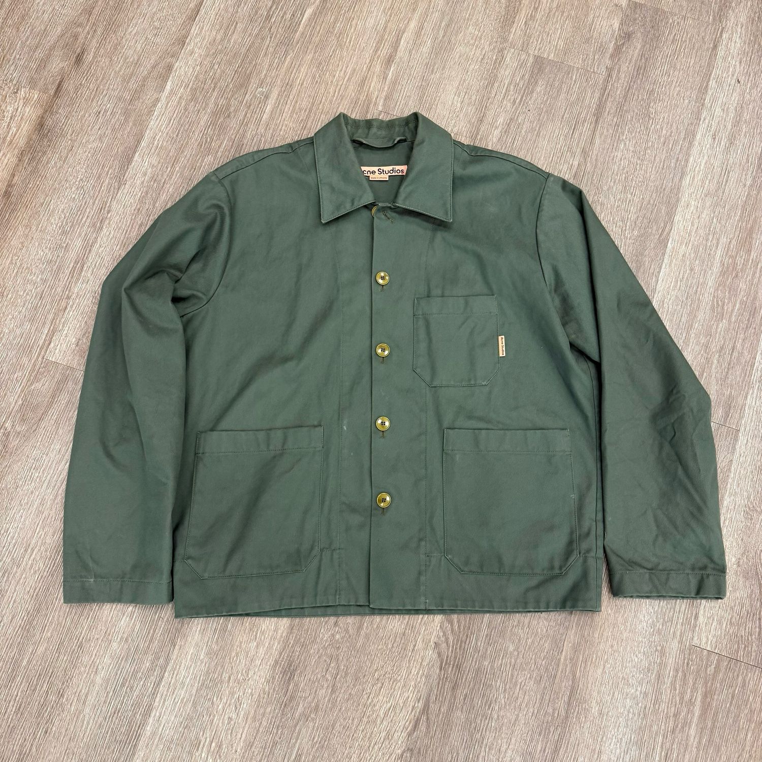 PO ACNE STUDIOS OKEY TWILL WORK JACKET OLIVE SIZE XL