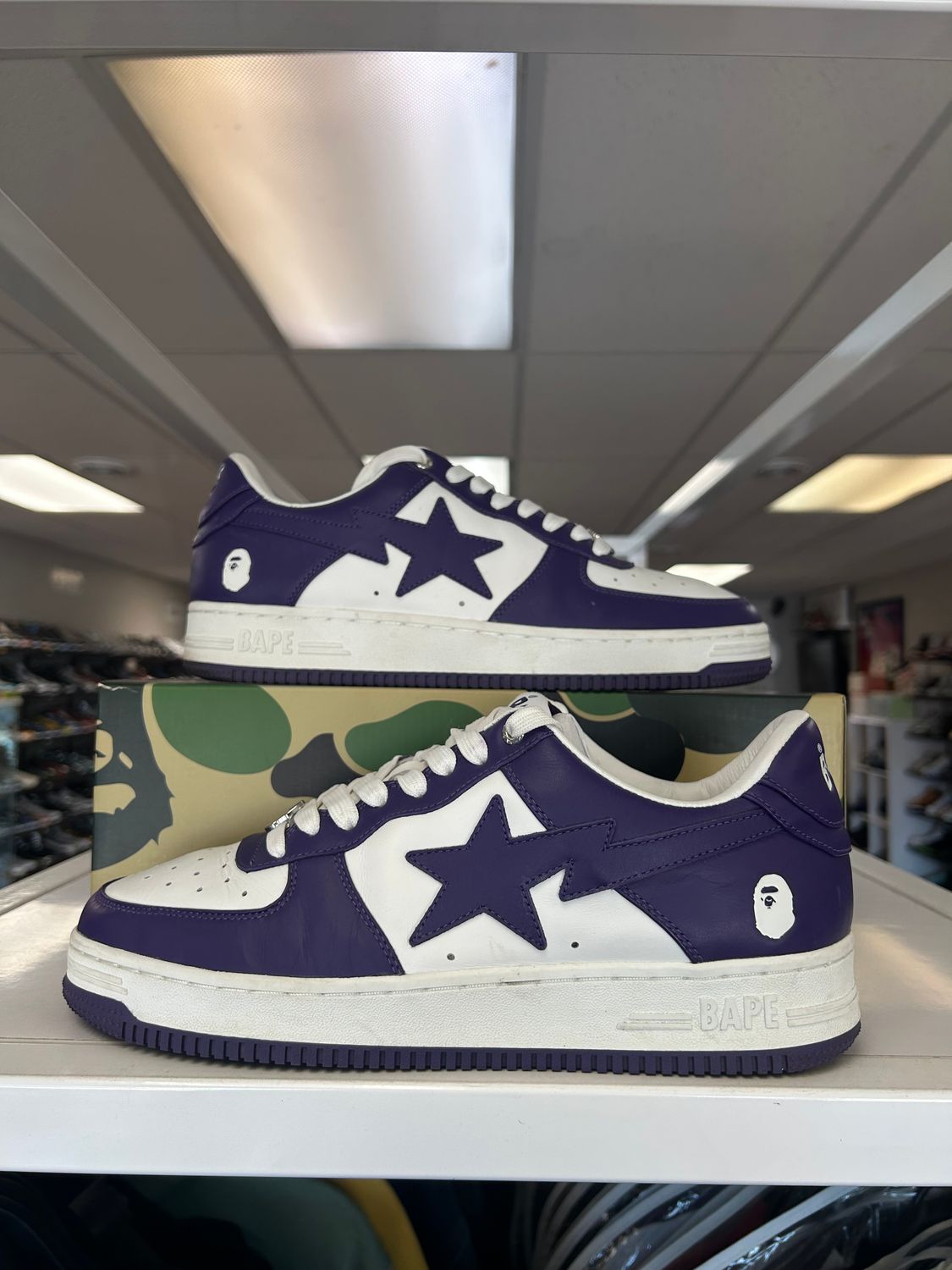 PO A BATHING APE BAPE STA WHITE PURPLE (2022) SIZE 11