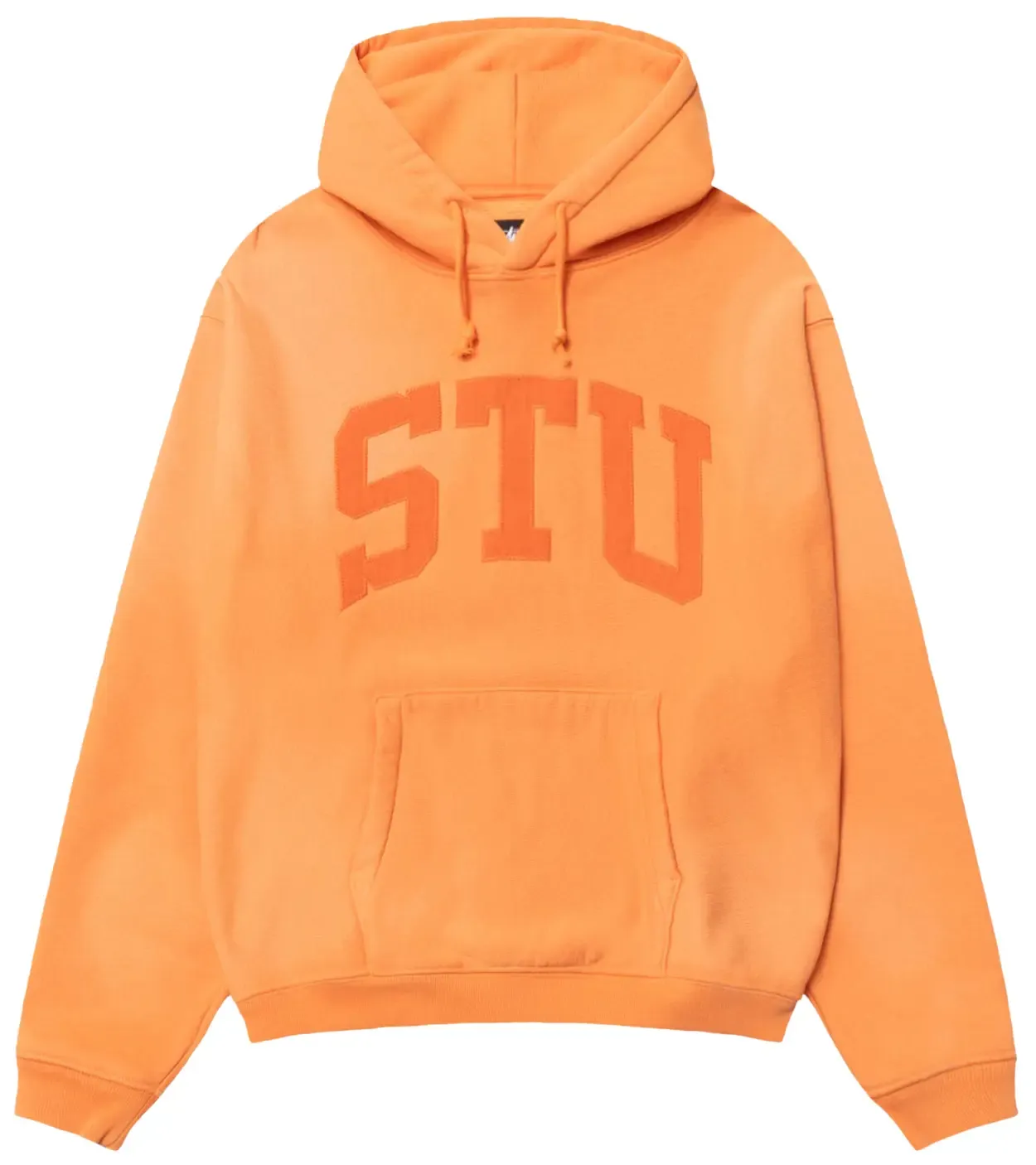 NEW STUSSY STU APPLIQUE HOODIE ORANGE
