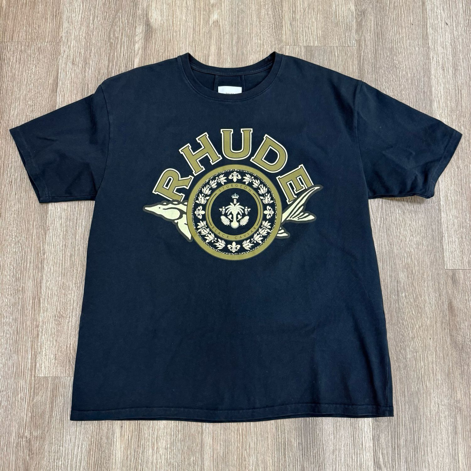 PO RHUDE STURGEON CAVIAR BLACK OVERSIZED TEE SIZE M