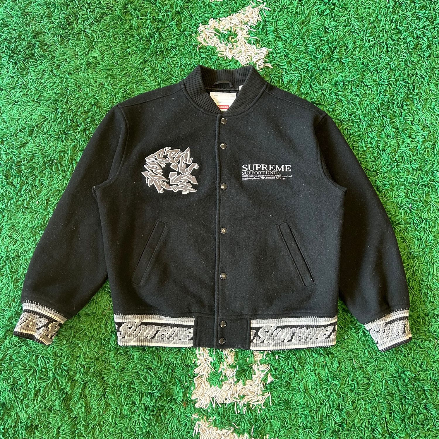 PO SUPREME SUPPORT UNIT VARSITY JACKET BLACK SIZE M
