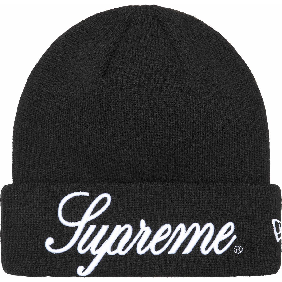 NEW SUPREME NEW ERA SCRIPT BEANIE (FW24) BLACK