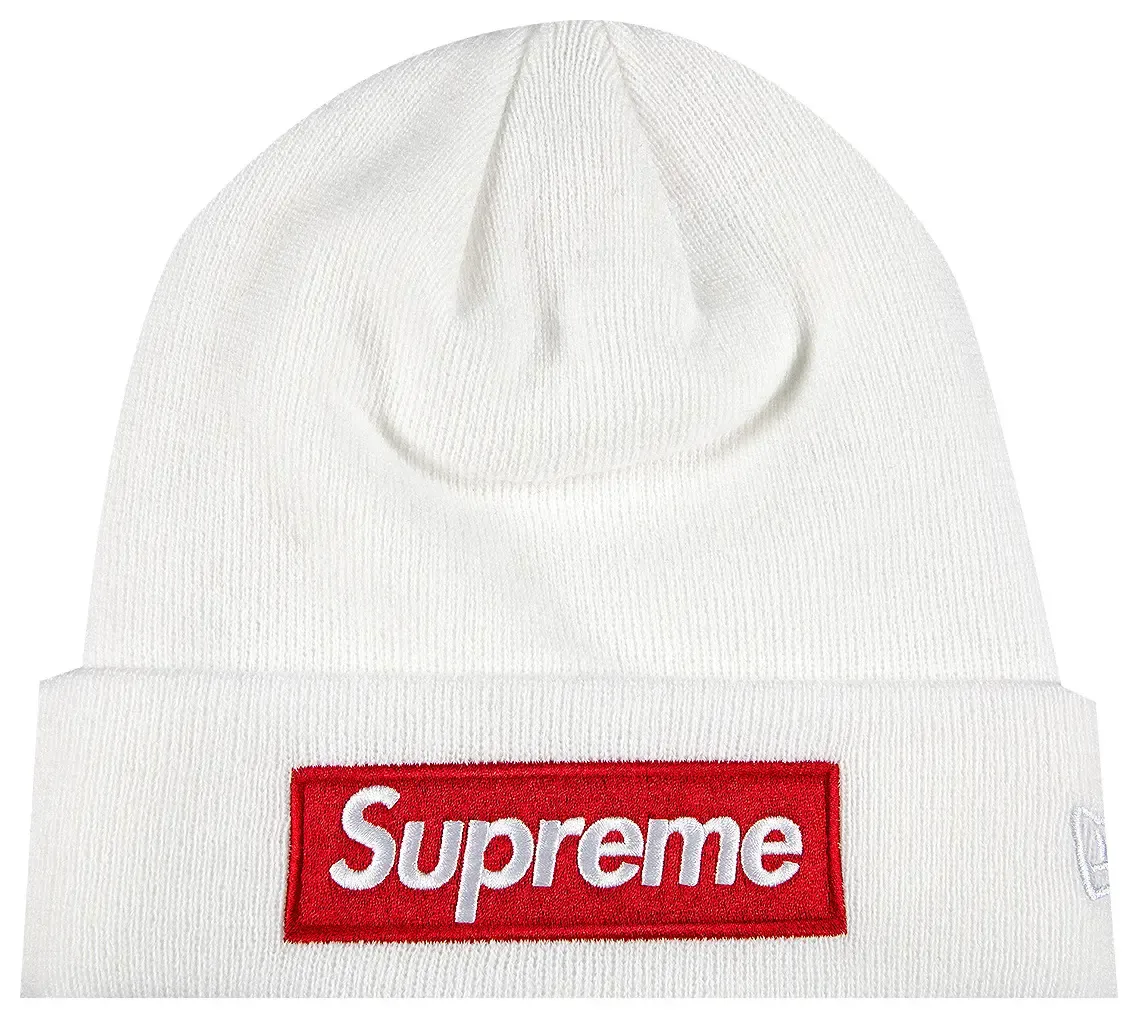 NEW SUPREME NEW ERA BOX LOGO BEANIE (FW21) WHITE
