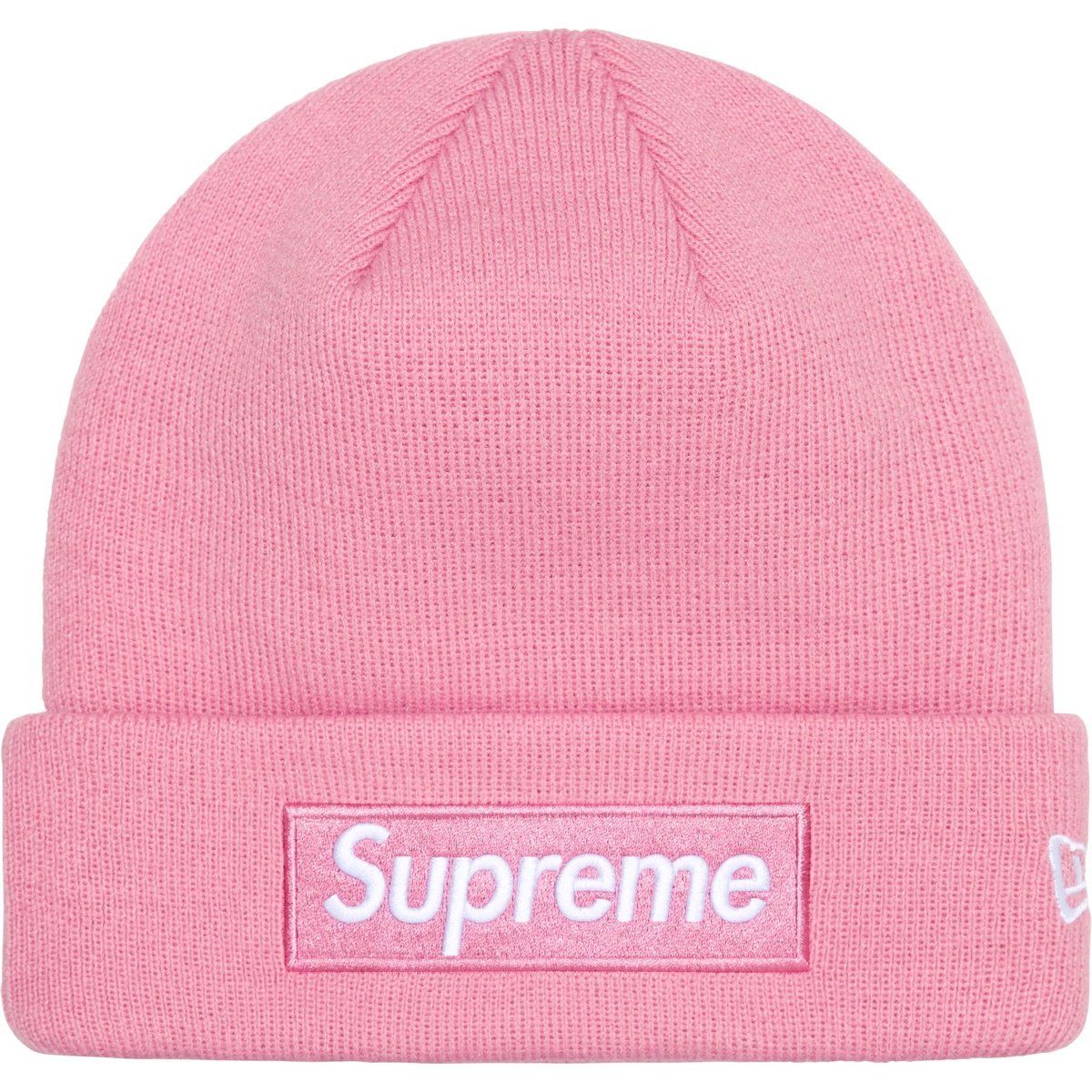NEW SUPREME NEW ERA BOX LOGO BEANIE (FW24) PINK
