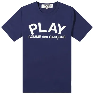 NEW COMME DES GARCONS PLAY BIG ARC LOGO T SHIRT NAVY