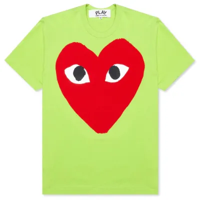NEW COMME DES GARCONS PLAY BIG HEART LOGO GREEN