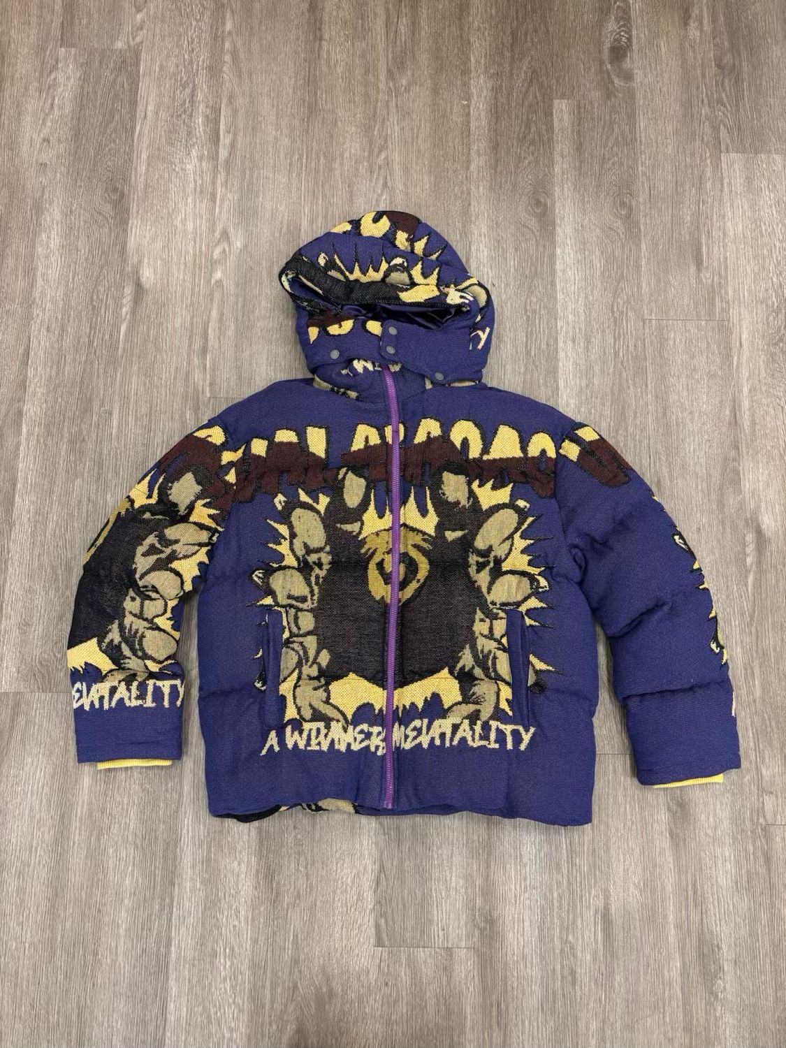 PO VALABASAS TAPESTRY WINNERS MENTALITY PUFFER JACKET SIZE XL