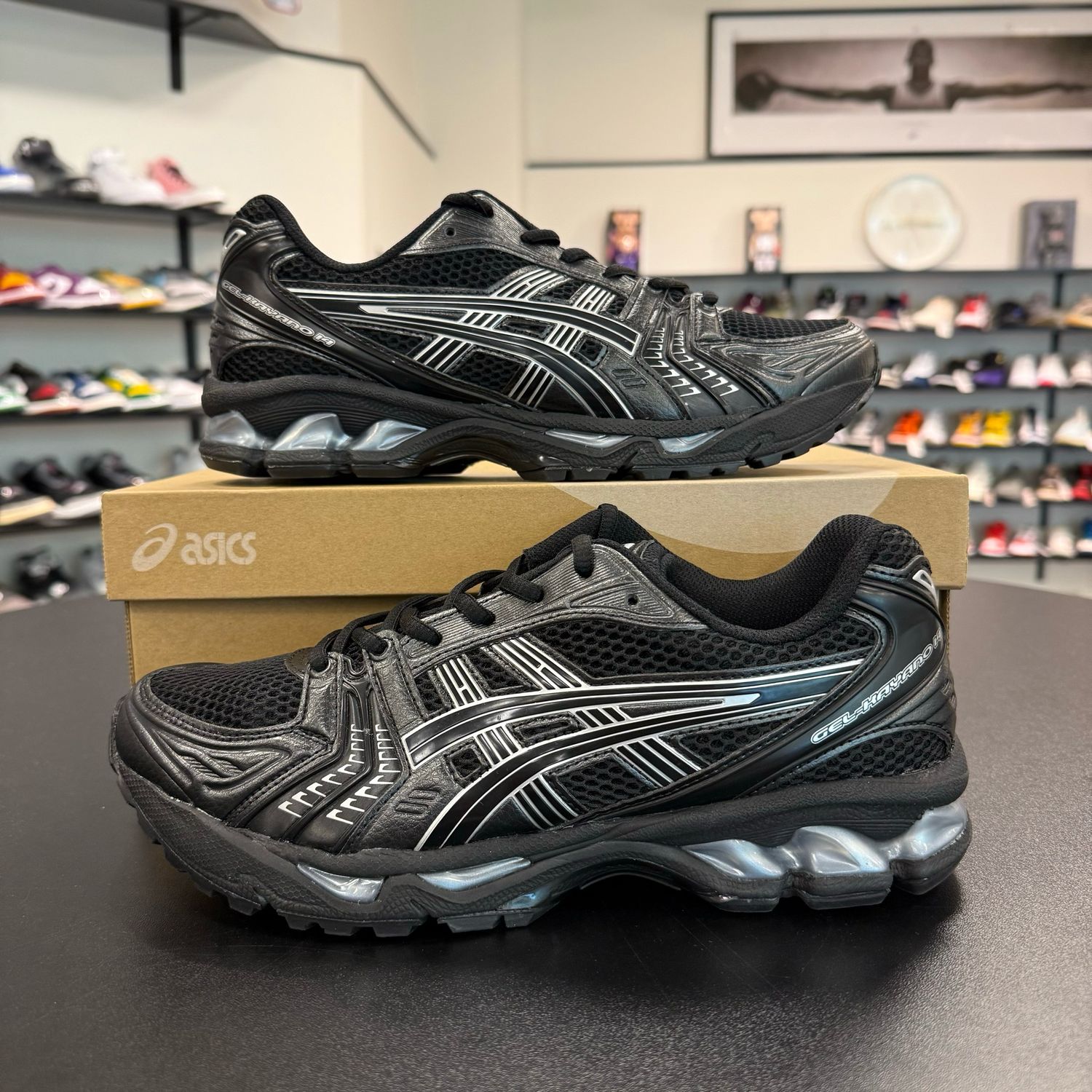PO ASICS GEL-KAYANO 14 BLACK PURE SILVER SIZE 8