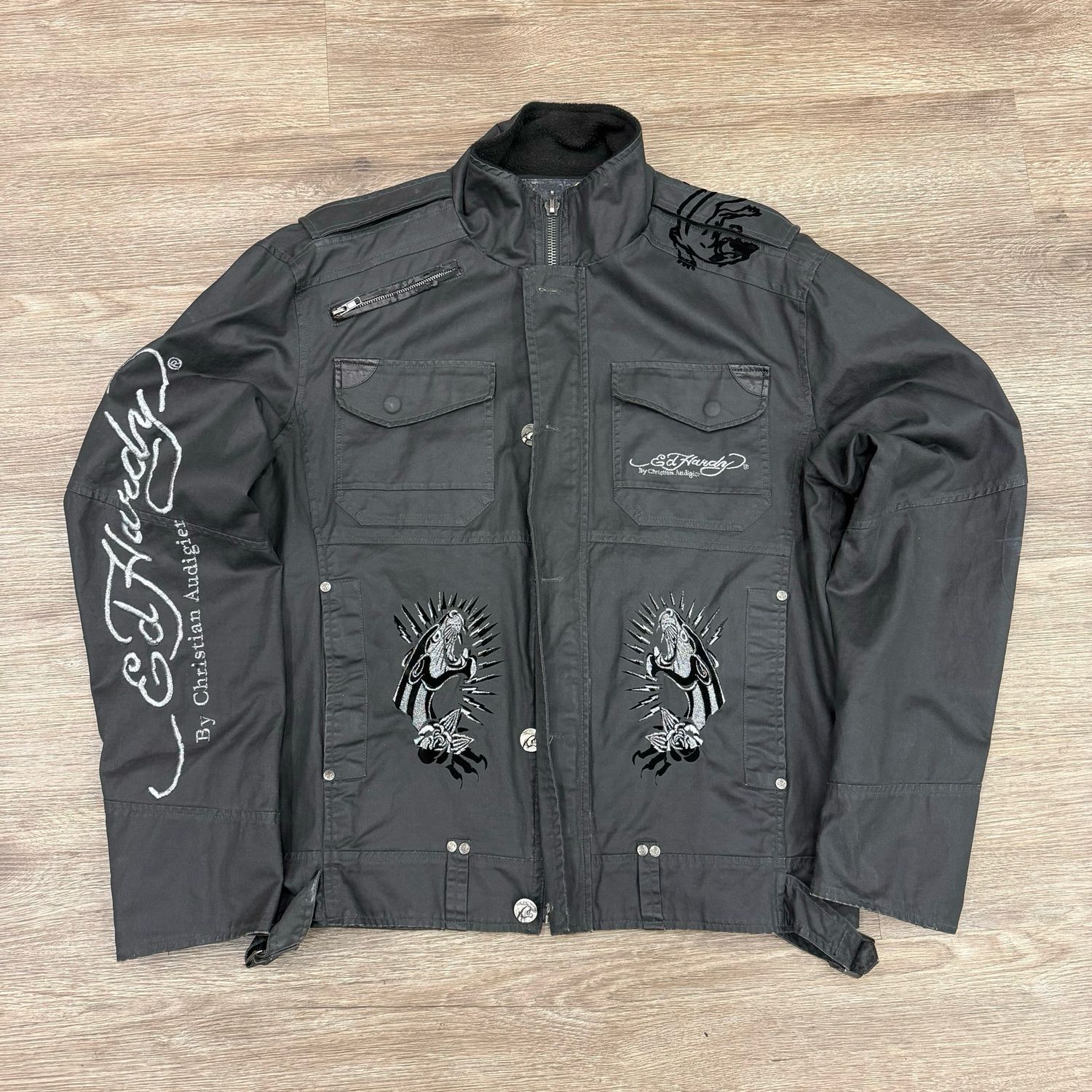 VINTAGE ED HARDY BY CHRISTIAN AUDIGIER JACKET SIZE L