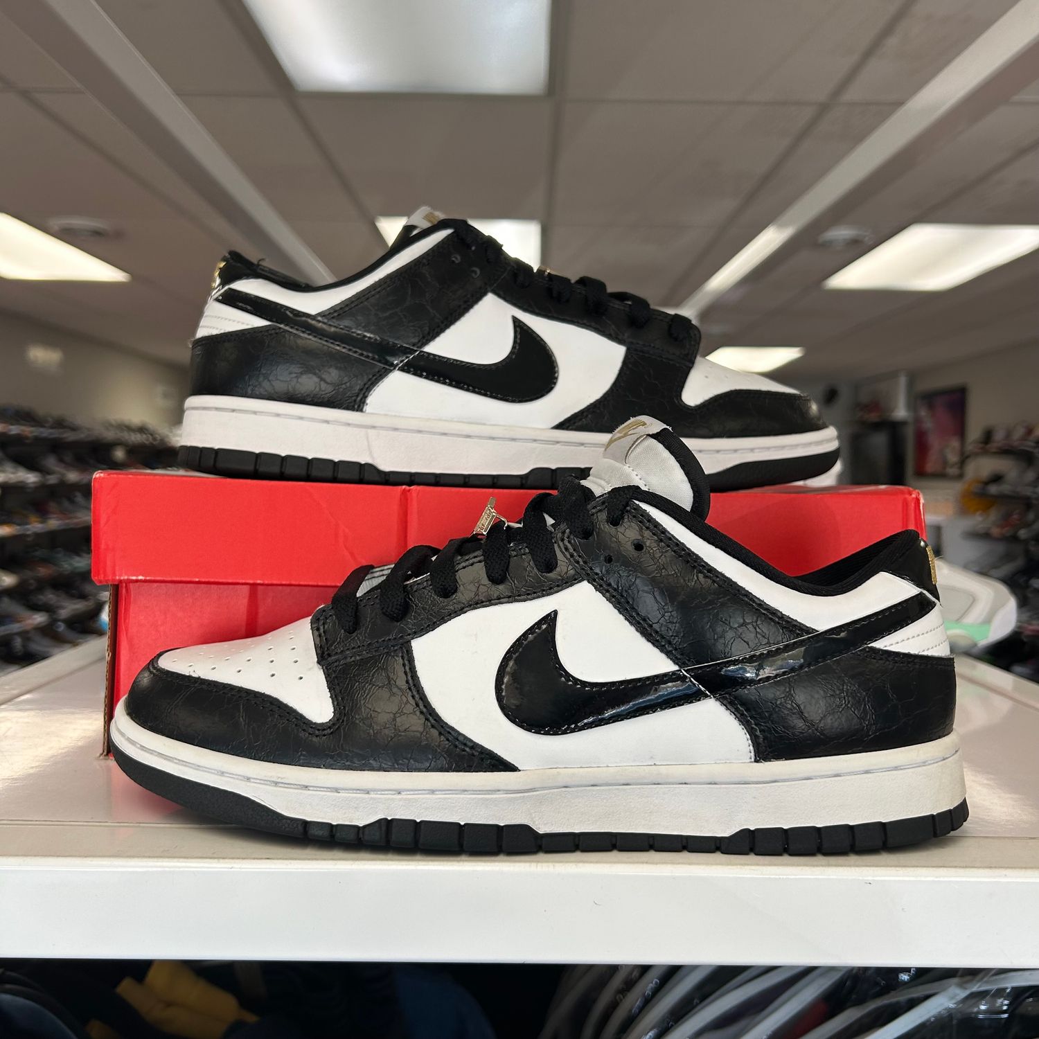 PO NIKE DUNK LOW SE WORLD CHAMPION BLACK WHITE SIZE 10.5