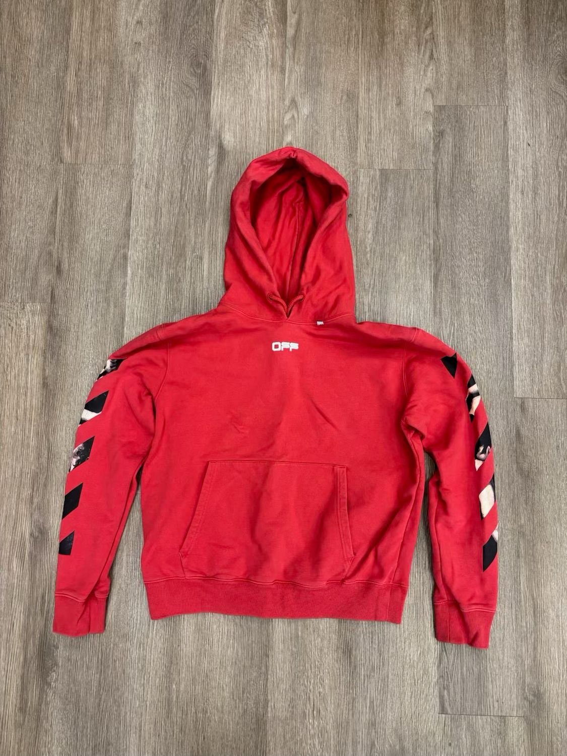 PO OFF-WHITE CARAVAGGIO RED HOODIE SIZE L