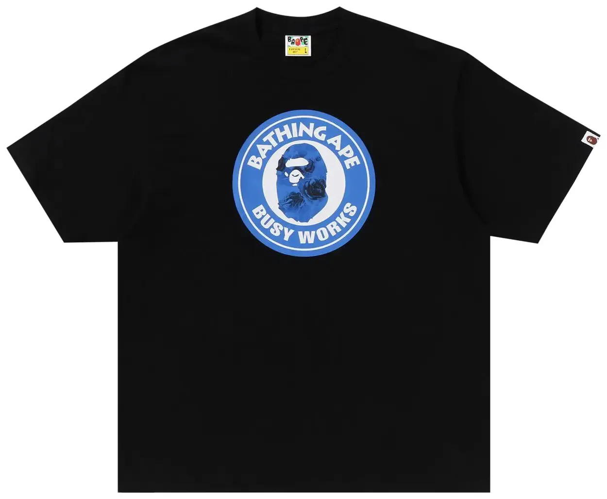NEW BAPE FLORAL SOLID CAMO BUSY WORKS RELAXED FIT BLACK / NAVY TEE
