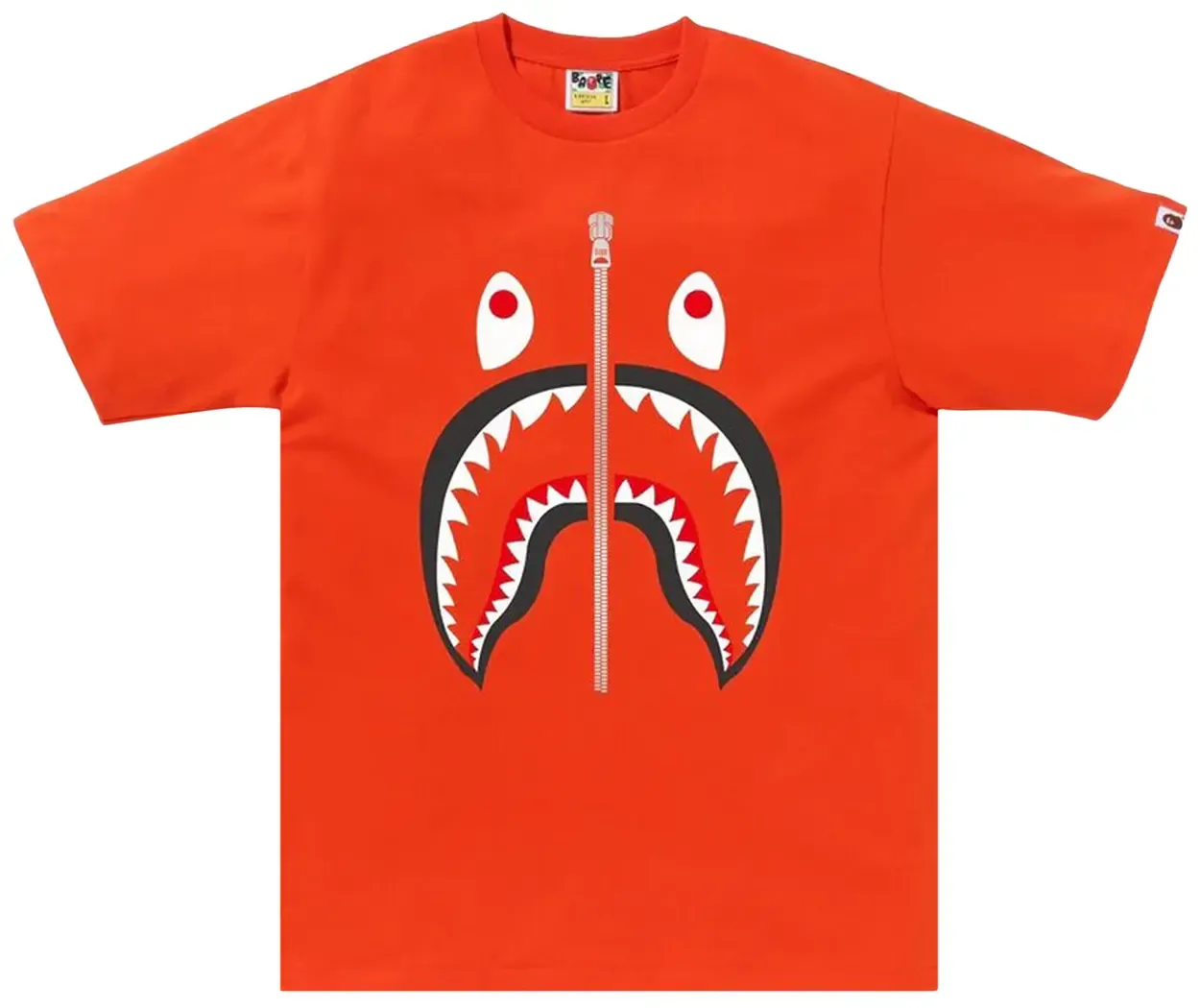 NEW BAPE SHARK ORANGE TEE