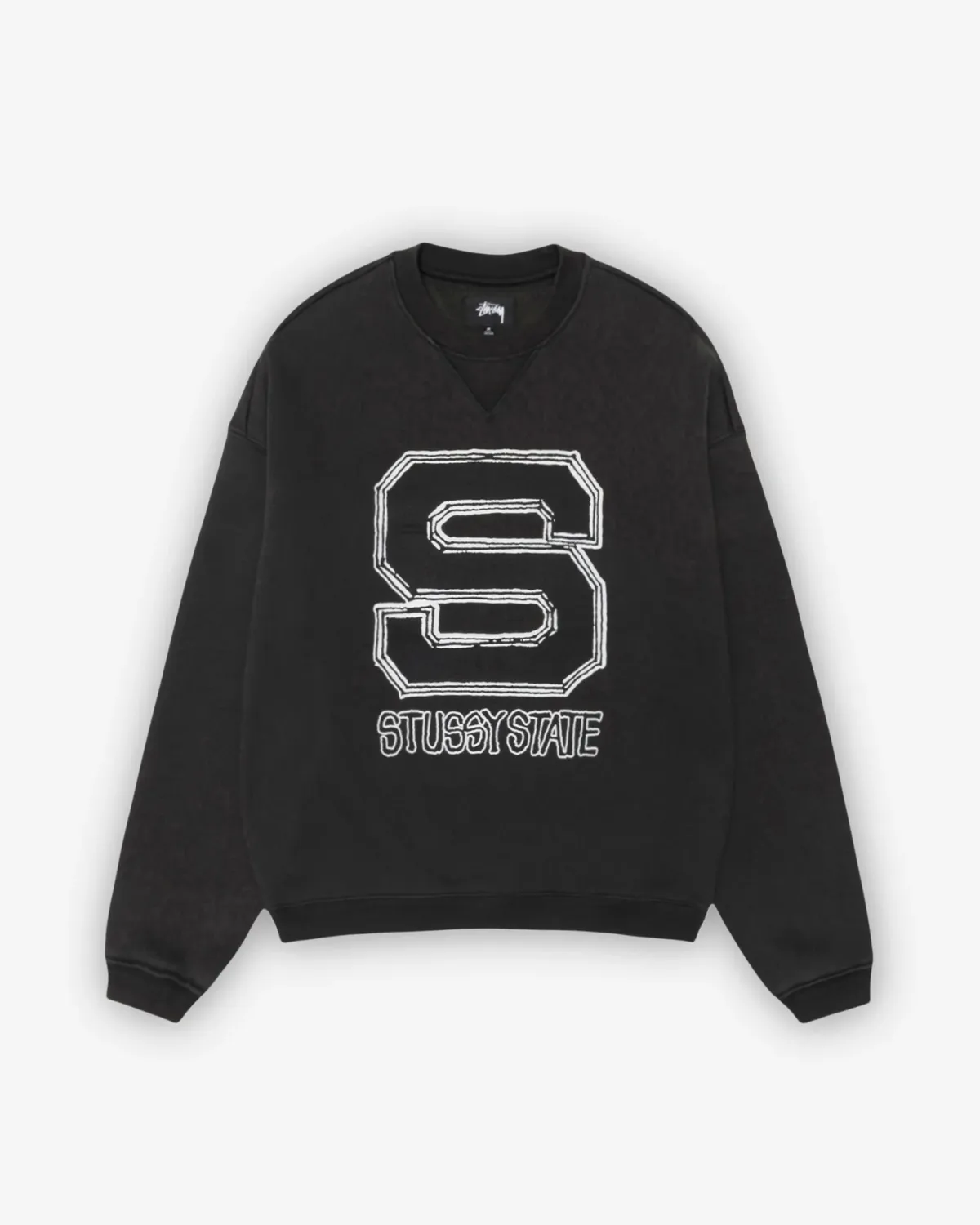 NEW STUSSY STATE CREWNECK BLACK