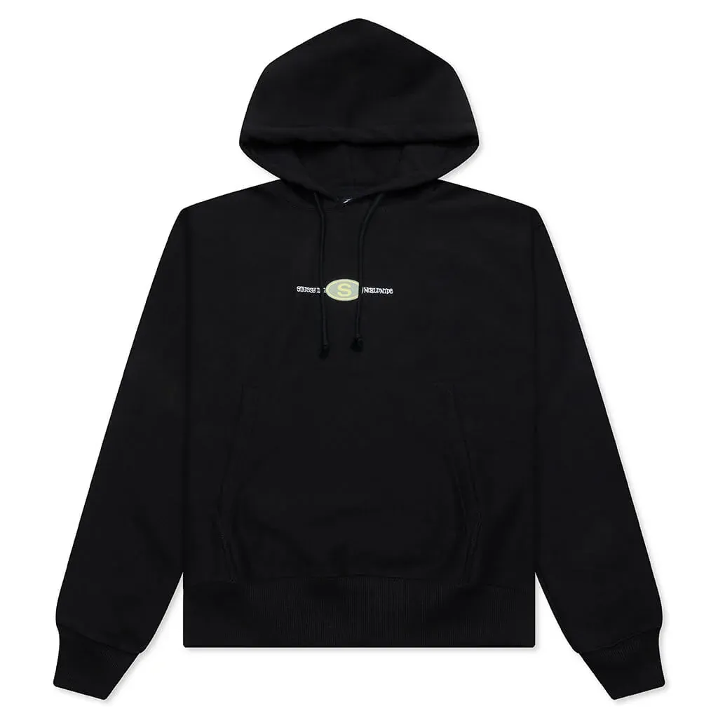 NEW STUSSY WORLDWIDE DOT HOODIE BLACK