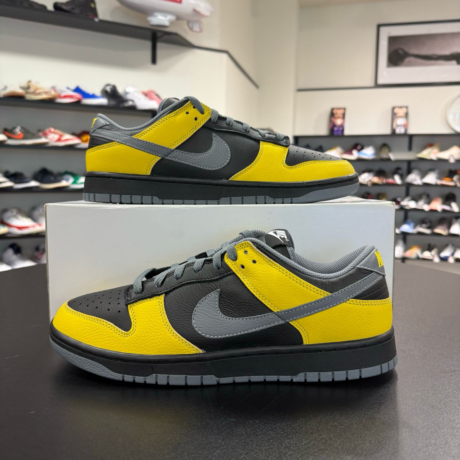 NEW NIKE DUNK BY YOU ROBERT (BLACK,GREY,YELLOW) SIZE 12