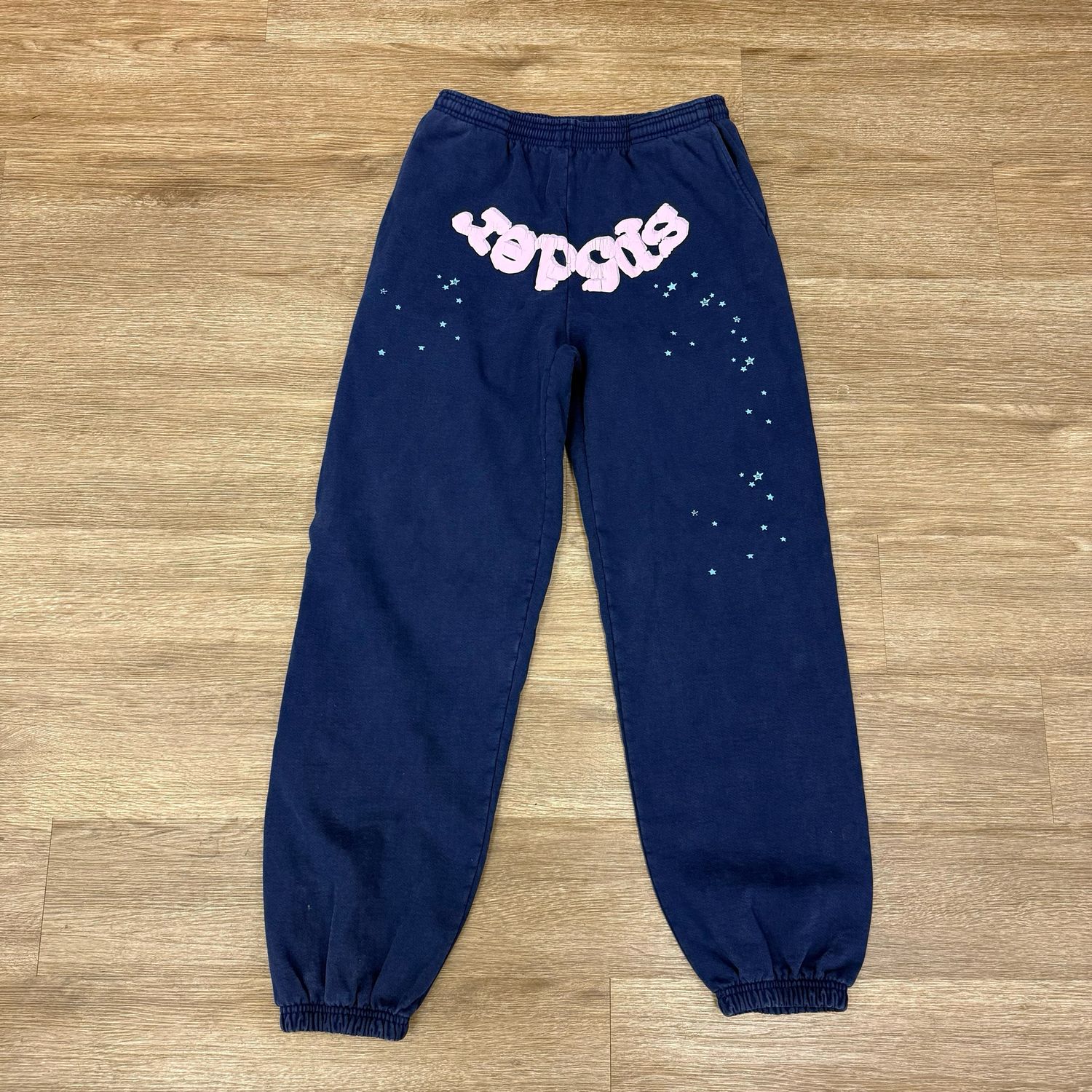 PO SP5DER SWEATPANTS NAVY AND PINK SIZE M
