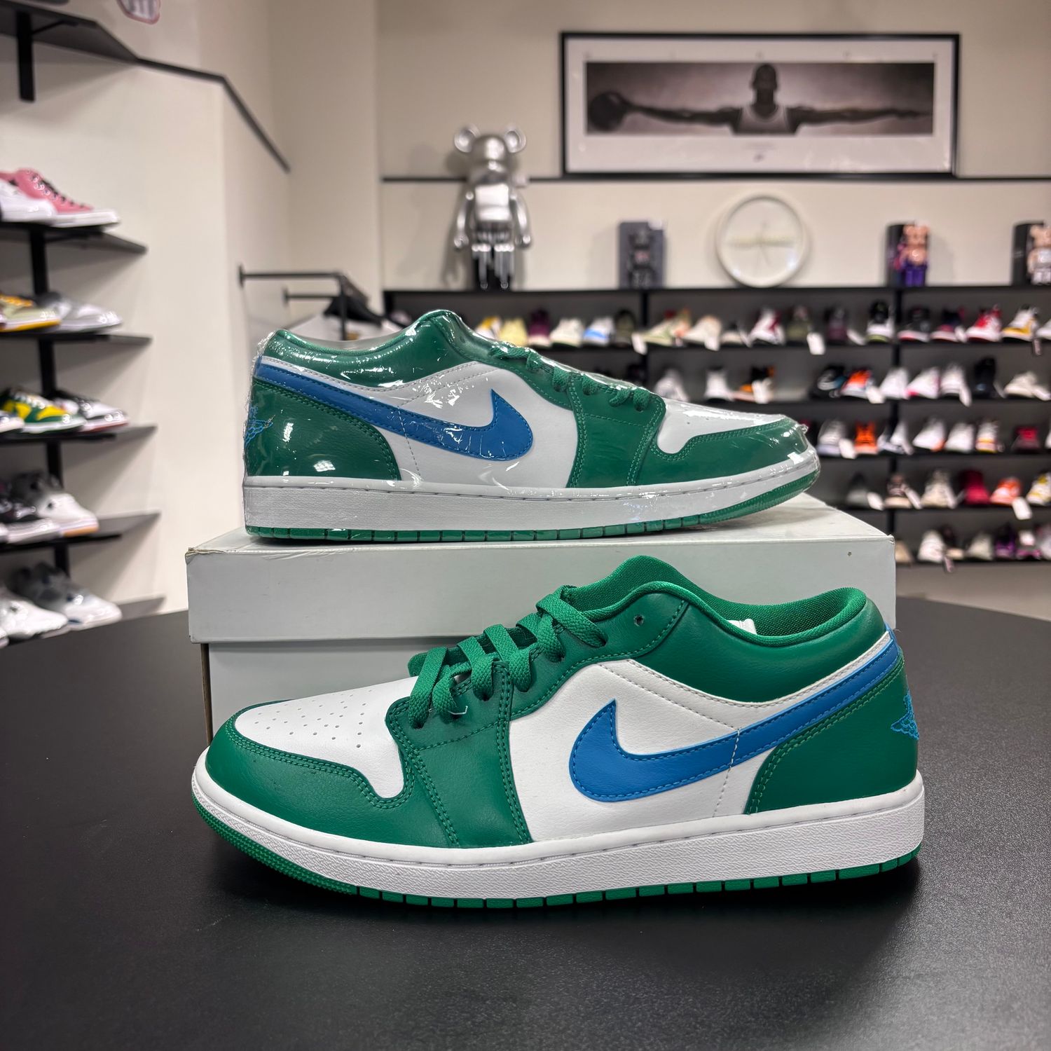 NEW AIR JORDAN 1 LOW LUCKY GREEN AQUATONE (W)
