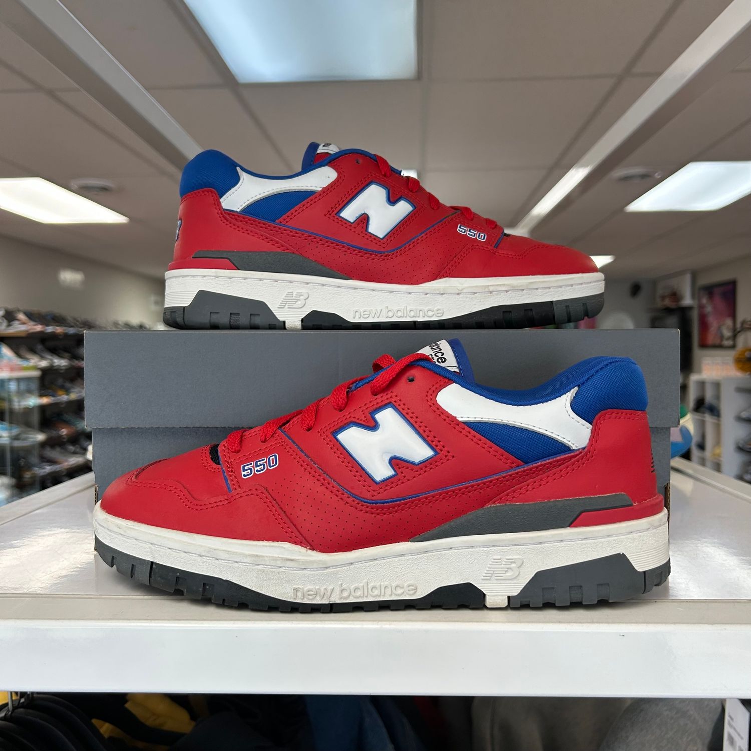 PO NEW BALANCE 550 RED BLUE SIZE 9
