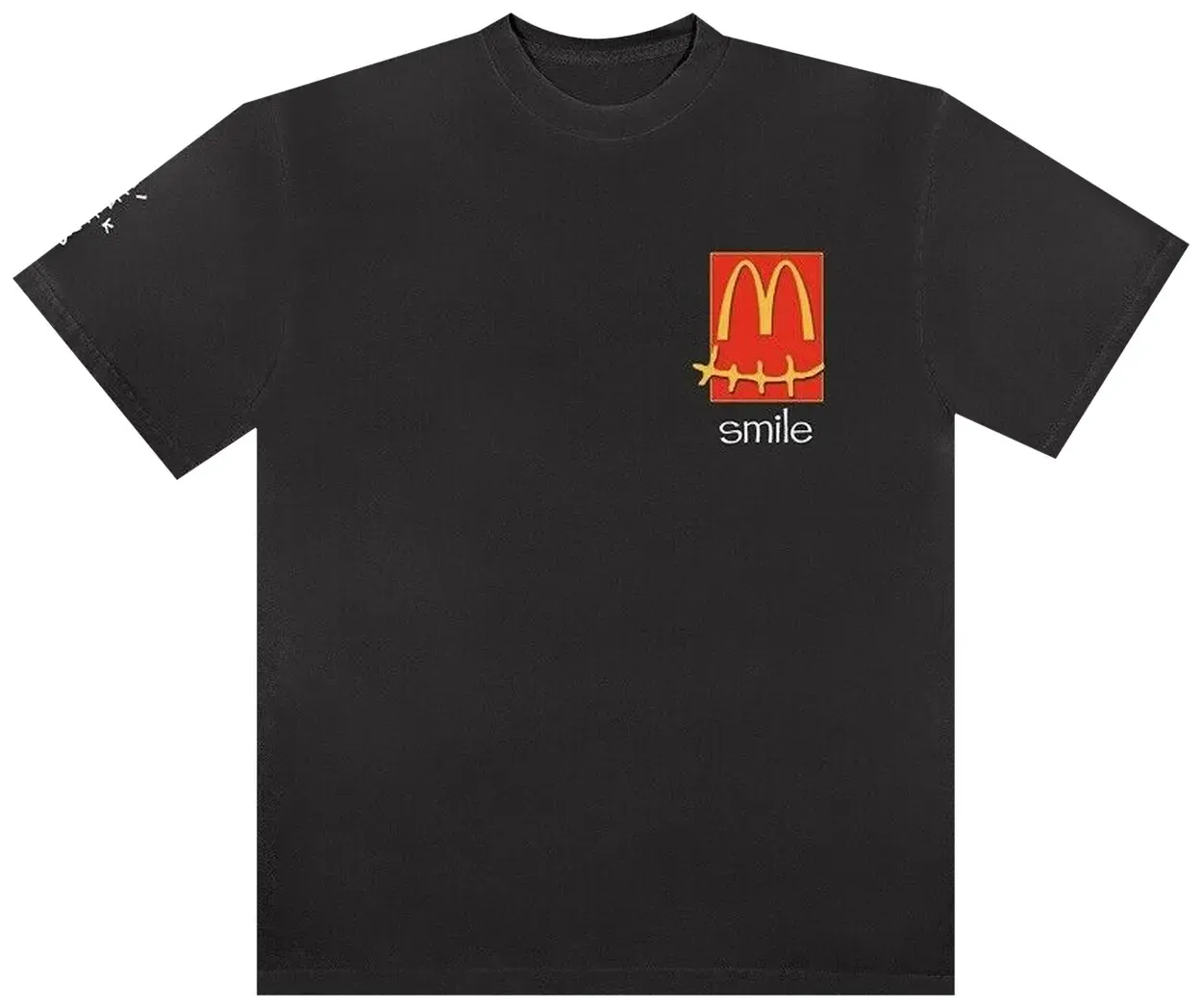 NEW TRAVIS SCOTT MCDONALDS SMILE TEE BLACK