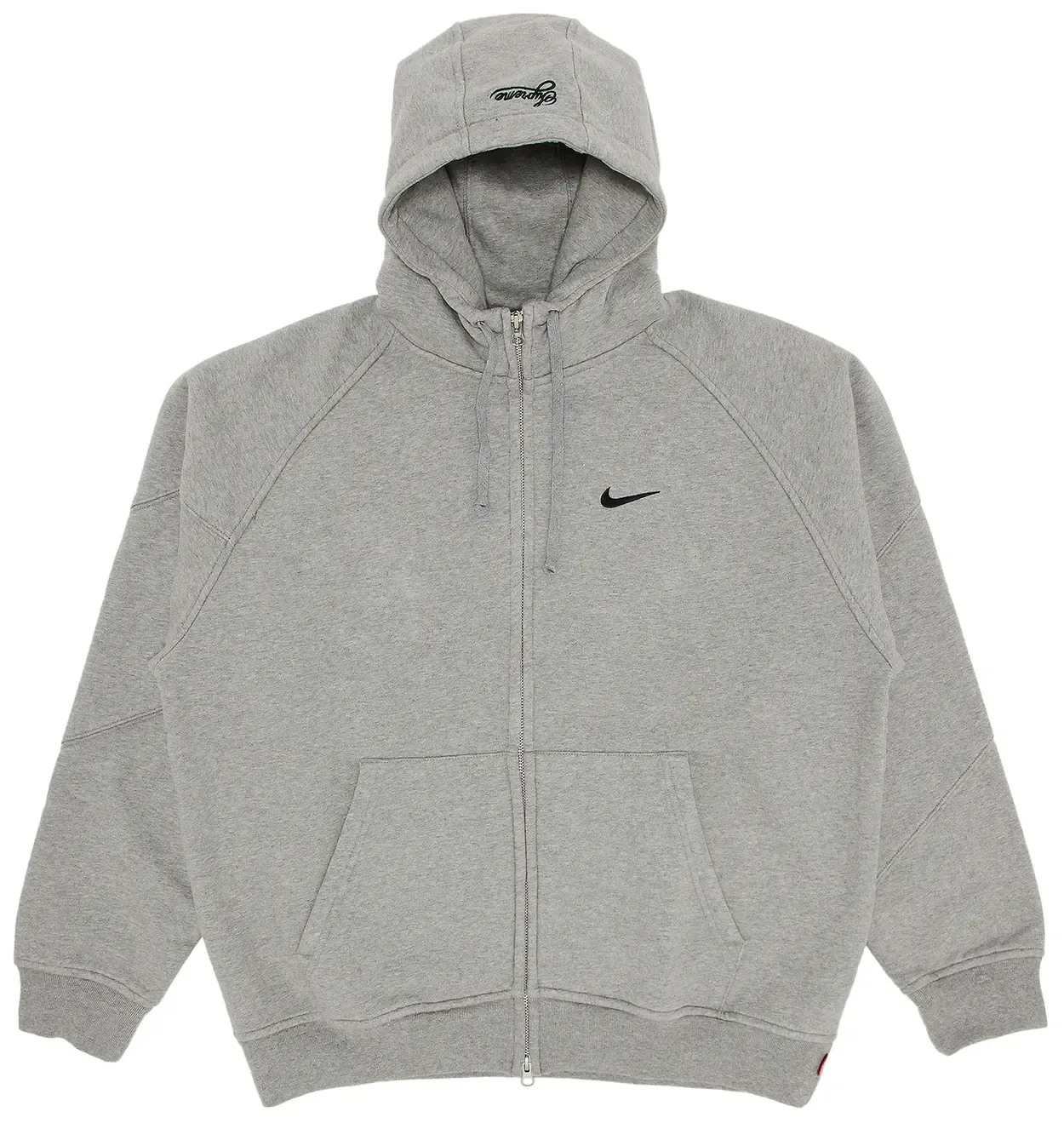 NEW SUPREME NIKE ZIP UP HOODED SWEATSHIRT HEATHER GREY