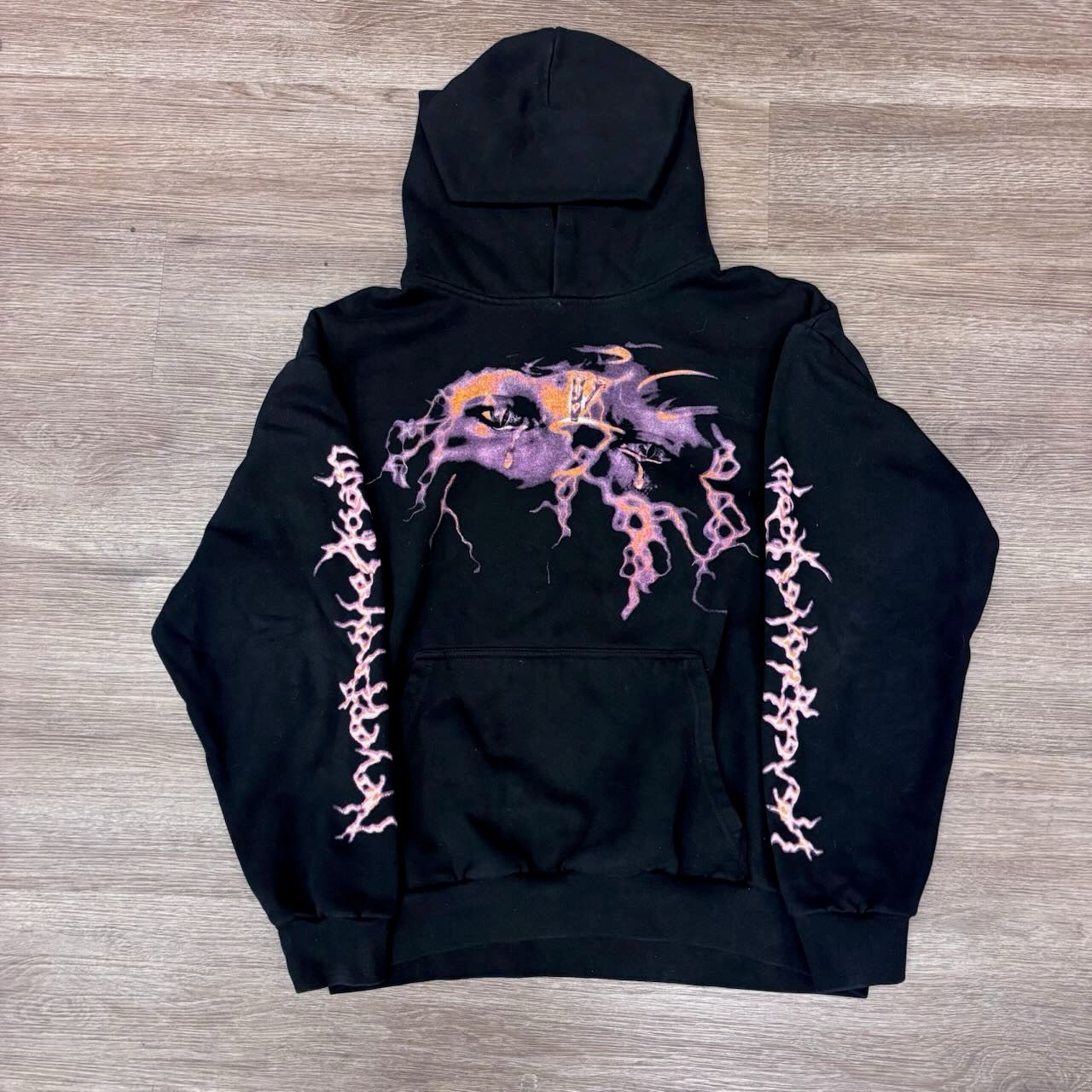 PO VLONE NEVER BROKE AGAIN EYES HOODIE BLACK SIZE XL