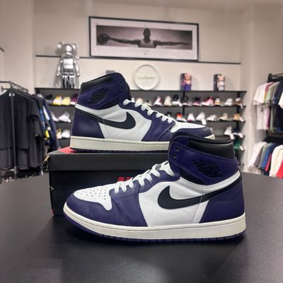 PO2  AIR JORDAN 1 RETRO HIGH COURT PURPLE WHITE SIZE 11.5