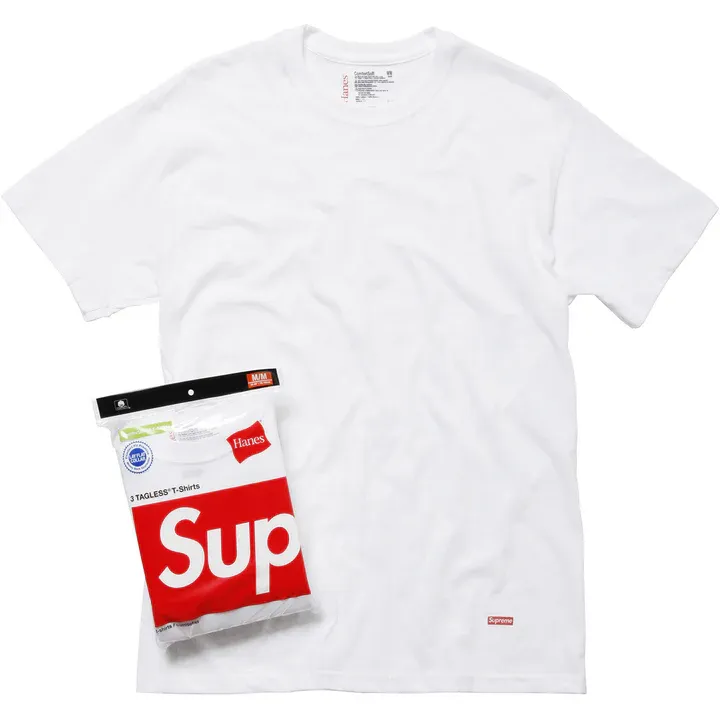 NEW SUPREME HANES TAGLESS T-SHIRTS WHITE (3 PACK)