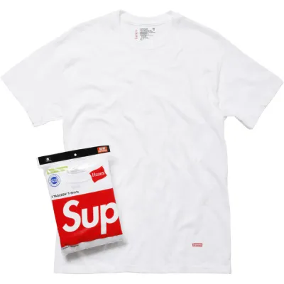 NEW SUPREME HANES TAGLESS T-SHIRTS WHITE (3 PACK)