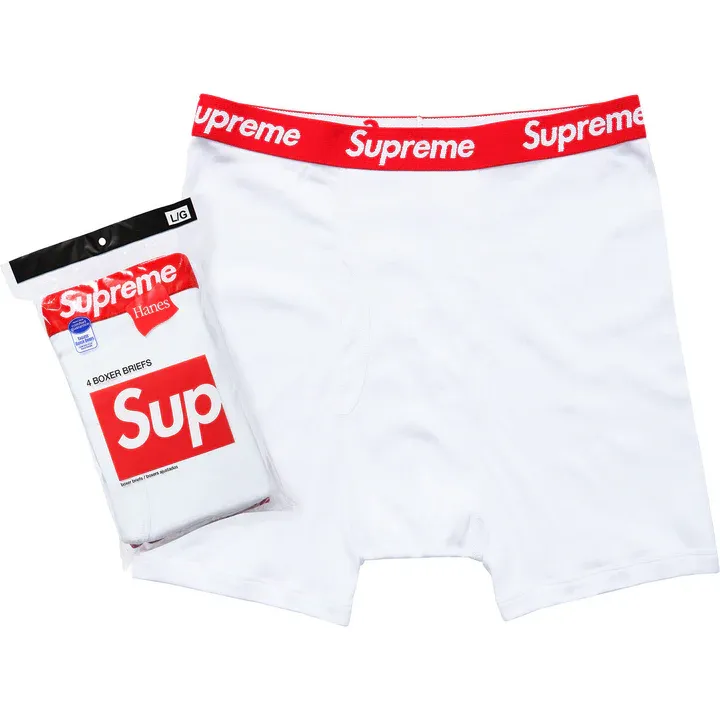 NEW SUPREME HANES BOXER BRIEFS WHITE (3 PACK)