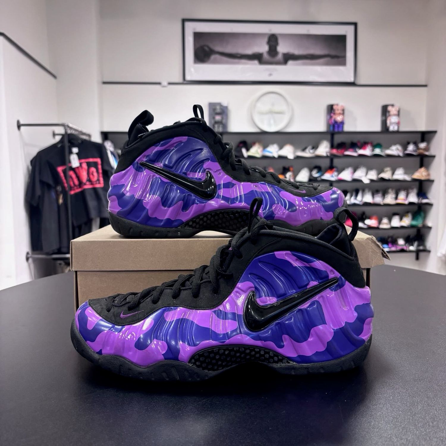 PO NB NIKE AIR FOAMPOSITE PRO PURPLE CAMO  SIZE 13