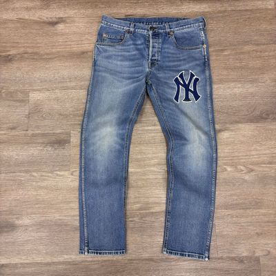 PO GUCCI MLB NY YANKEES SLIM JEANS SIZE 33